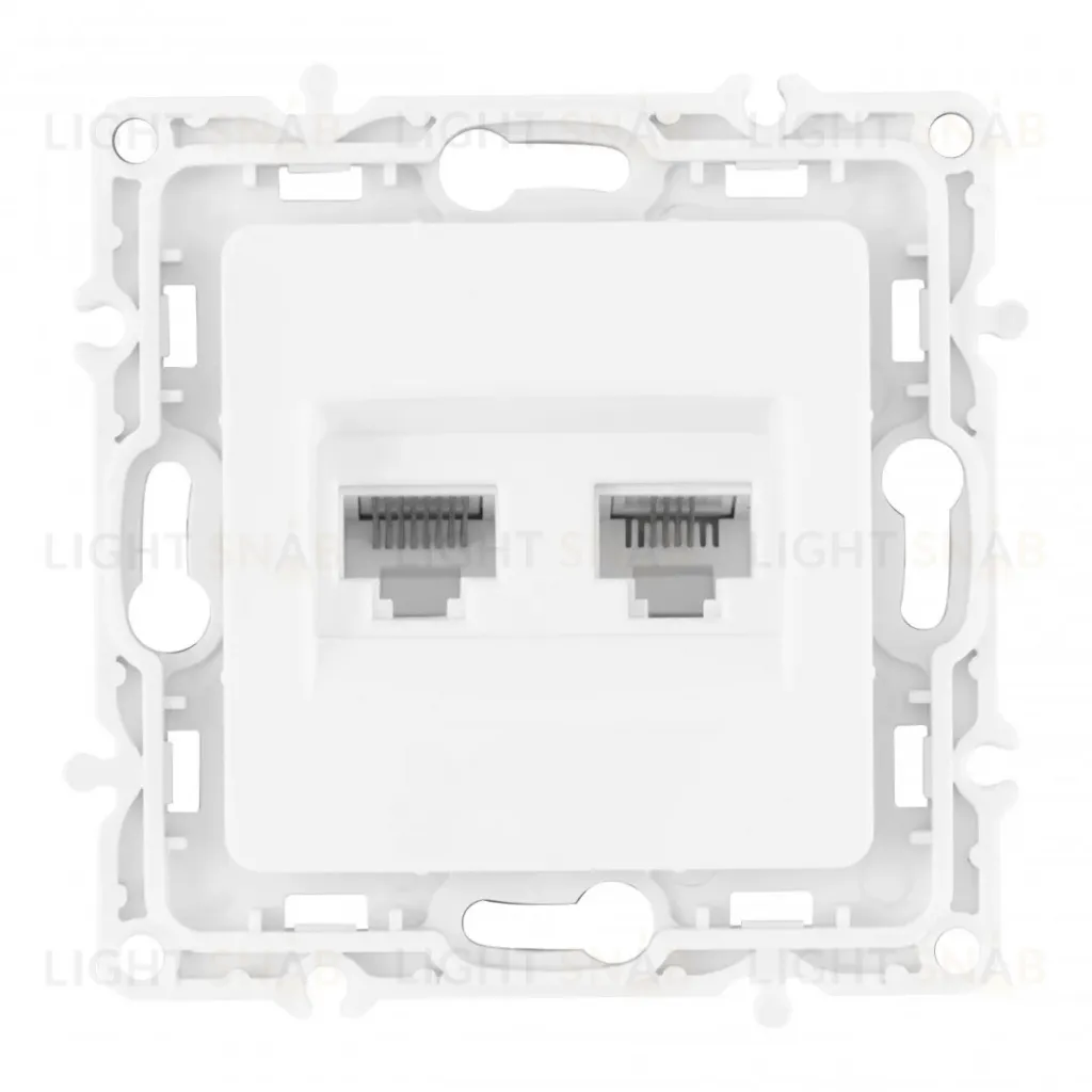 Розетка телефонная RJ11 + компьютерная RJ45 Arte Milano 217.44-1.white 217.44-1.white