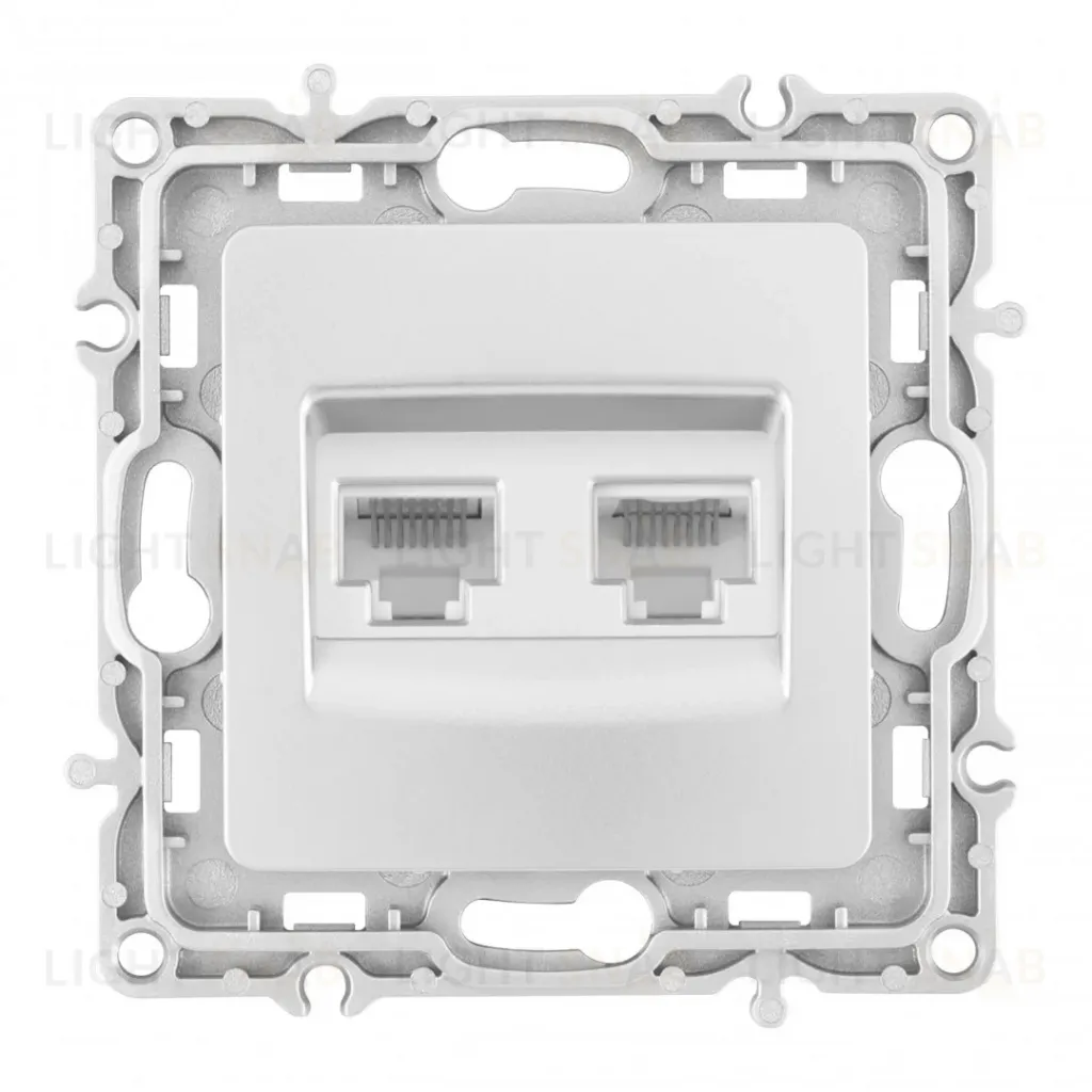 Розетка RJ45 Arte Milano 217.45-2.silver 217.45-2.silver
