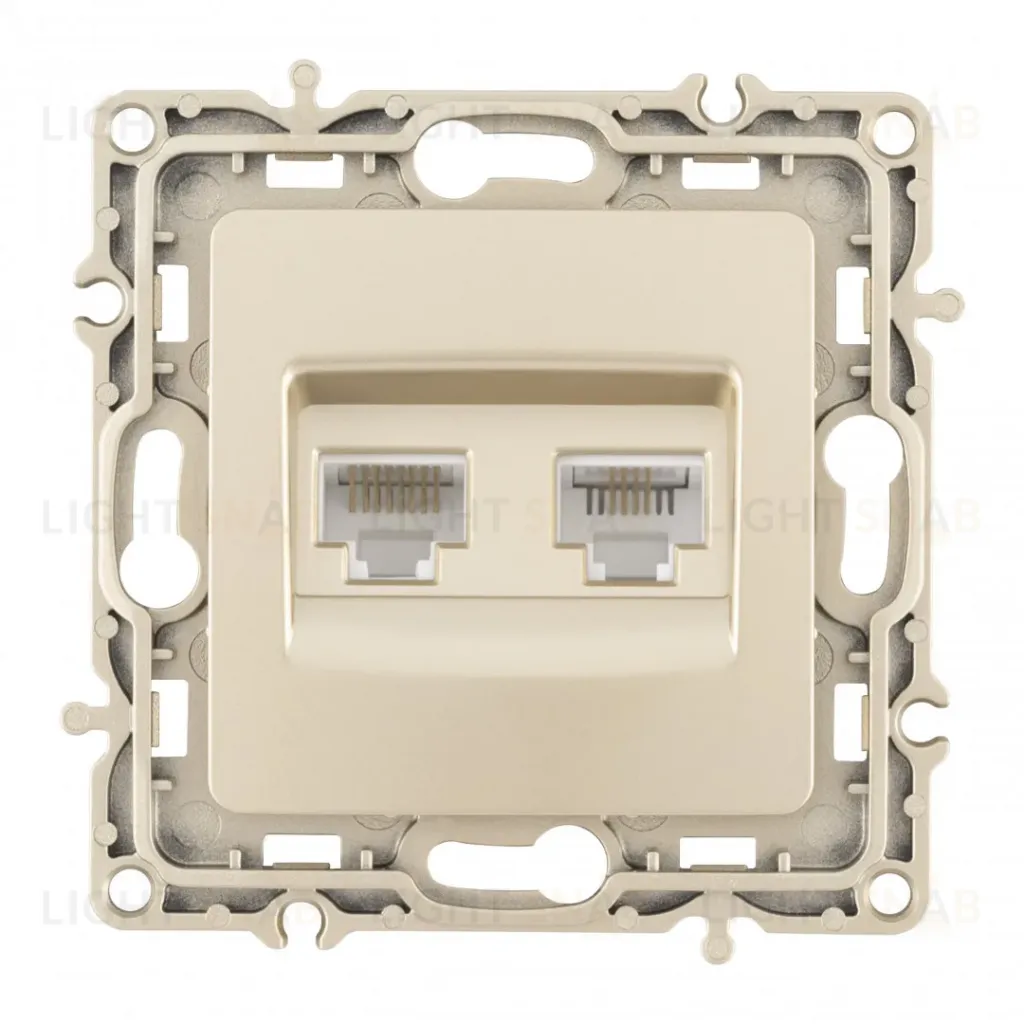 Розетка телефонная RJ11 + компьютерная RJ45 Arte Milano 217.44-1.shampan 217.44-1.shampan