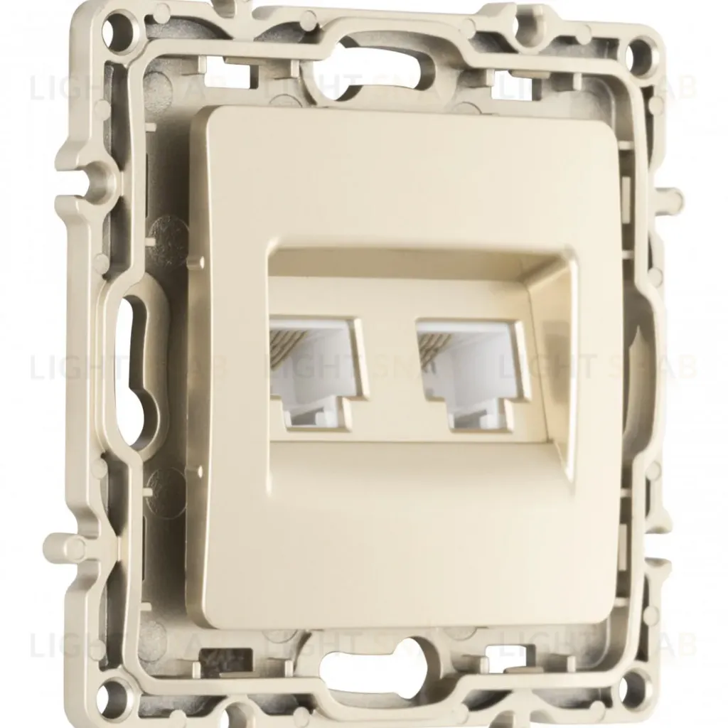 Розетка телефонная RJ11 + компьютерная RJ45 Arte Milano 217.44-1.shampan 217.44-1.shampan