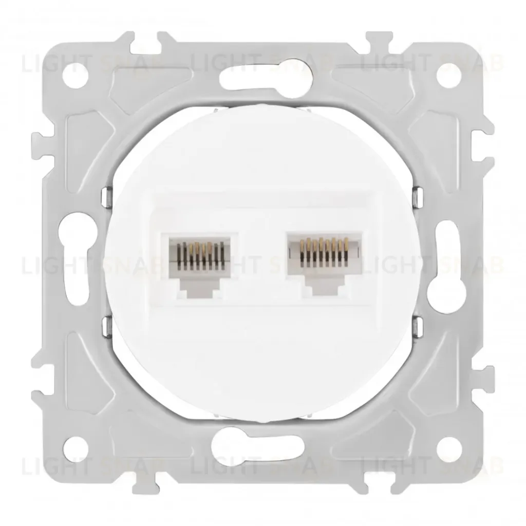 Розетка телефонная RJ11 + компьютерная RJ45 Arte Milano 202.44-1.white 202.44-1.white