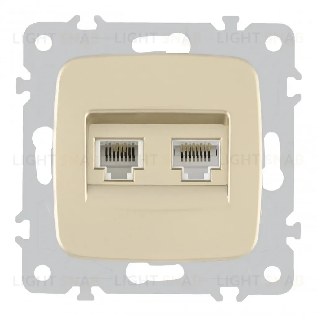 Розетка телефонная RJ11 + компьютерная RJ45 Arte Milano 205.44-1.shampan 205.44-1.shampan