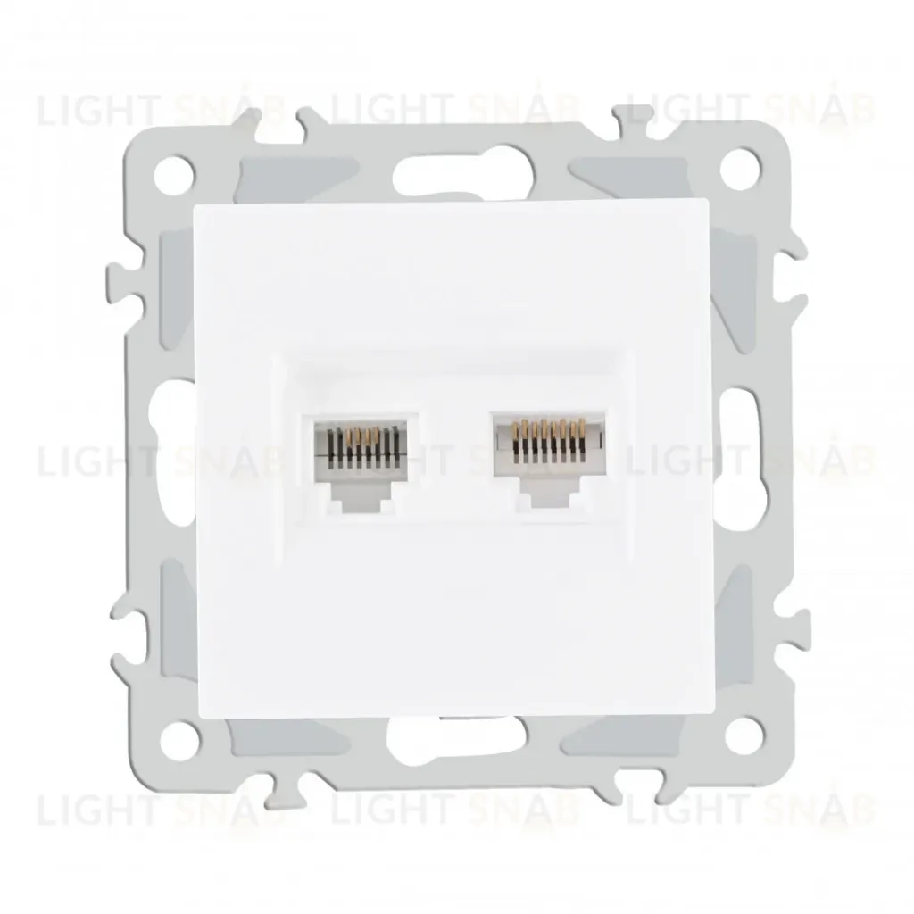 Розетка телефонная RJ11 + компьютерная RJ45 Arte Milano 206.44-1.white 206.44-1.white
