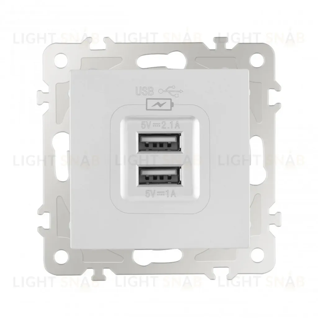 Розетка USB 2.1А+1А Arte Milano 206.46-1.silver 206.46-1.silver