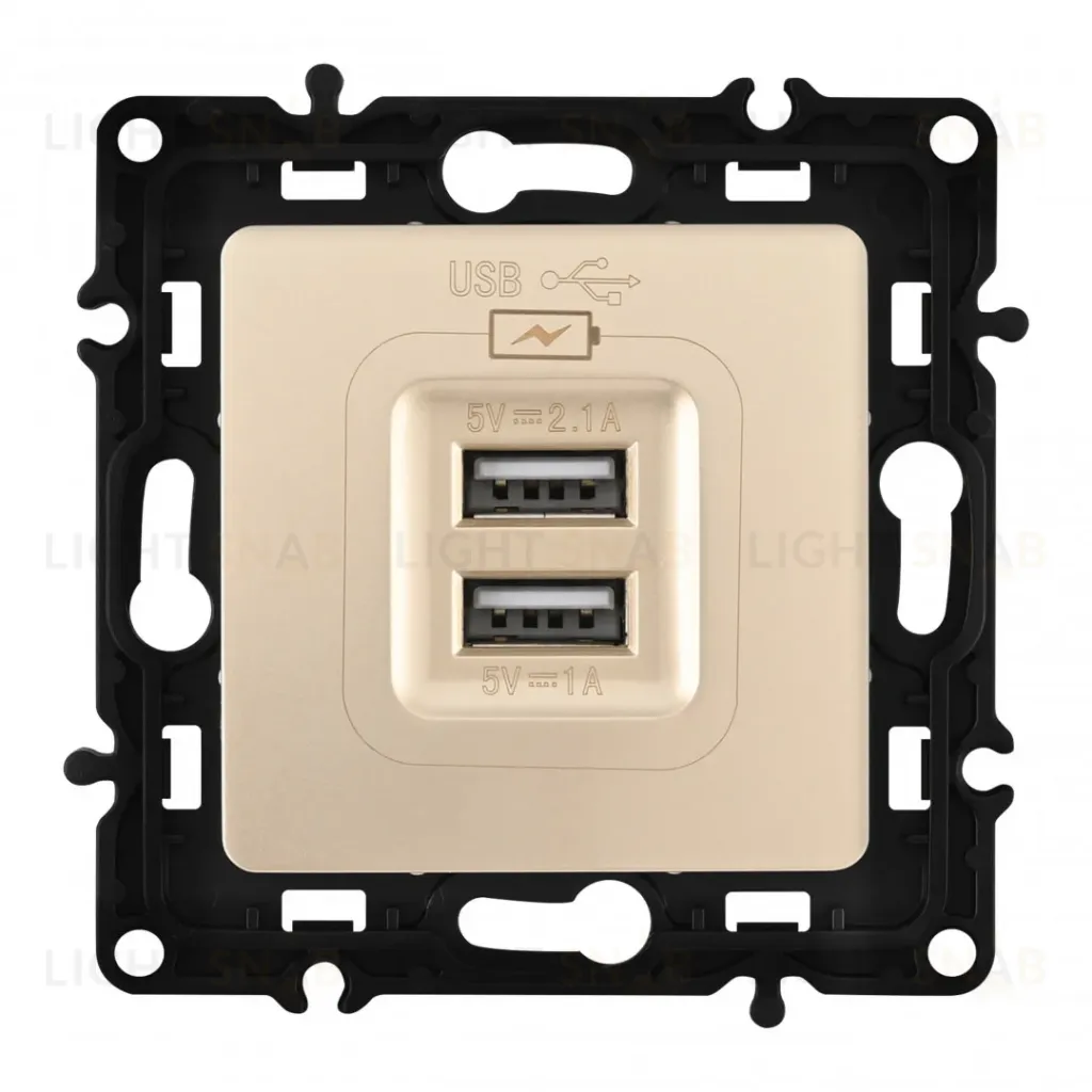 Розетка USB 2.1А+1А Arte Milano 217.46-1.shampan 217.46-1.shampan