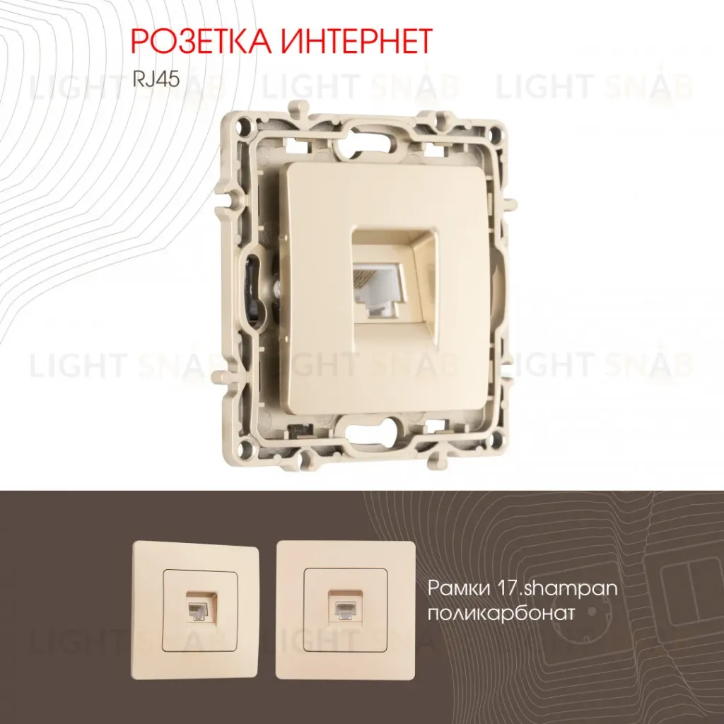 Розетка RJ45 Arte Milano 217.45-1.shampan 217.45-1.shampan