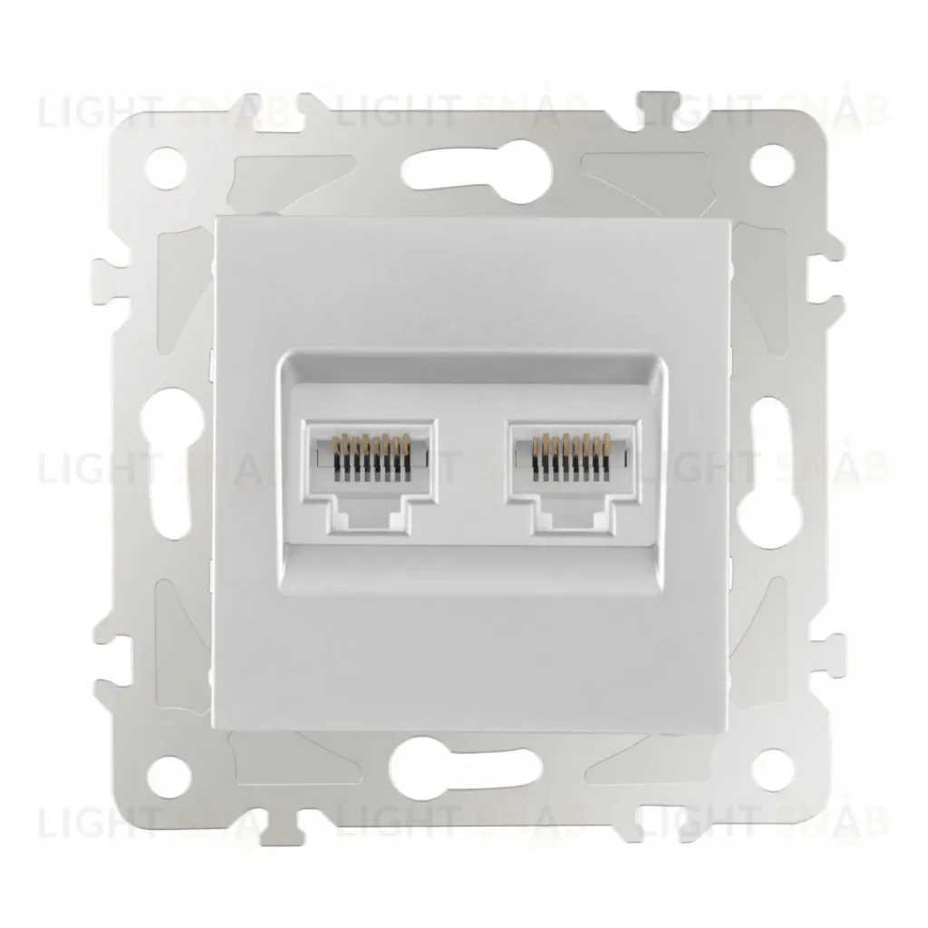 Розетка двойная RJ45 Arte Milano 203.45-2.silver 203.45-2.silver