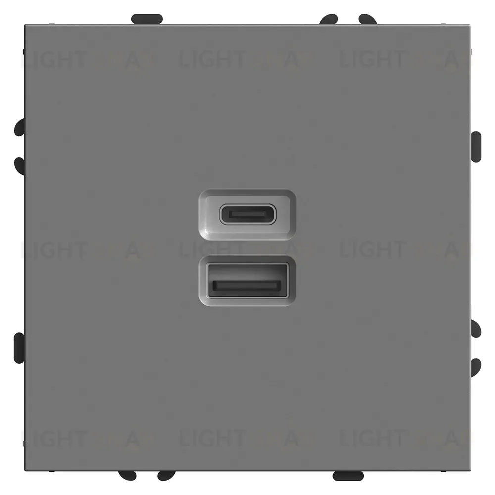 Розетка 2-местная USB + Type C Stekker Эмили RST10-5115-10 49957 49957