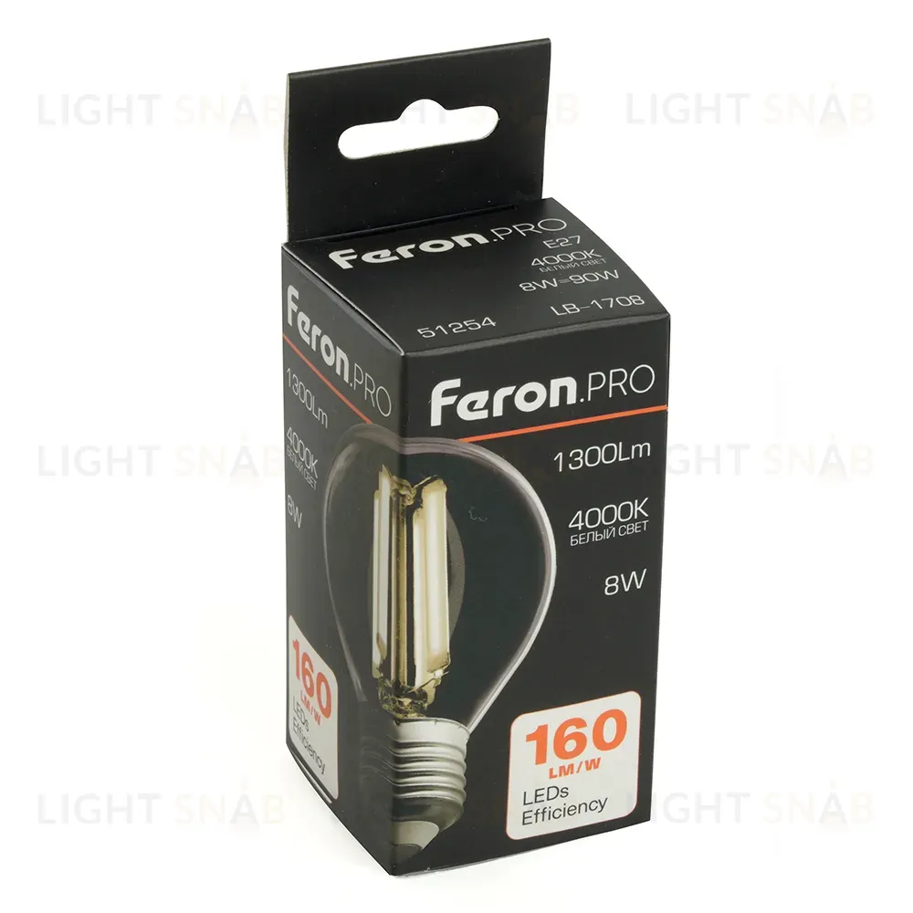 Лампа светодиодная Feron LB-1708 E27 8W 4000K 51254 51254