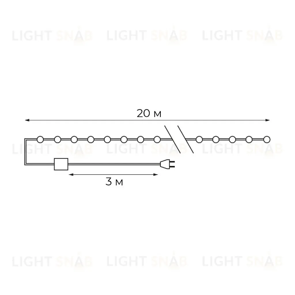 Гирлянда Роса Uniel ULD-S2000-200/DGA WARM WHITE IP20 DEW UL-00012079 ULD-S2000-200/DGA WARM WHITE IP20 DEW