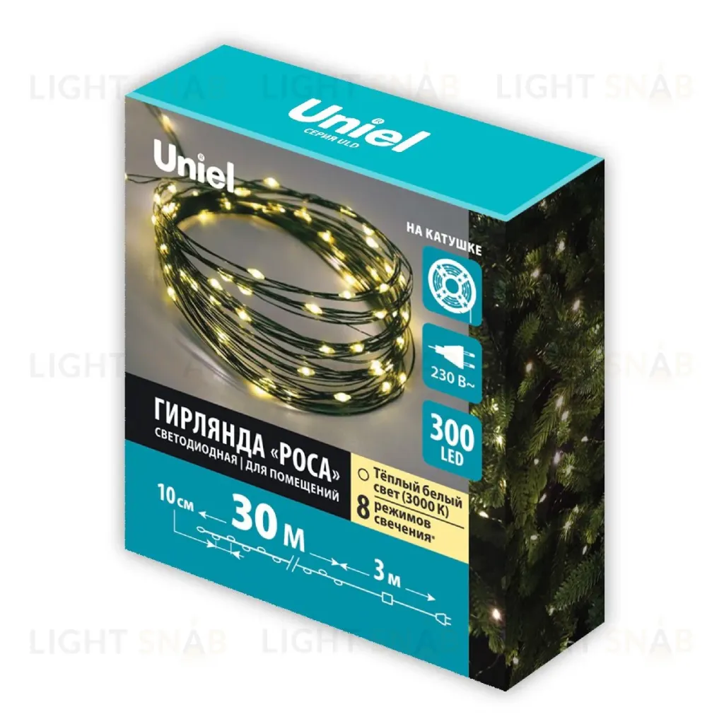 Гирлянда Роса Uniel ULD-S3000-300/DGA WARM WHITE IP20 DEW UL-00012083 ULD-S3000-300/DGA WARM WHITE IP20 DEW