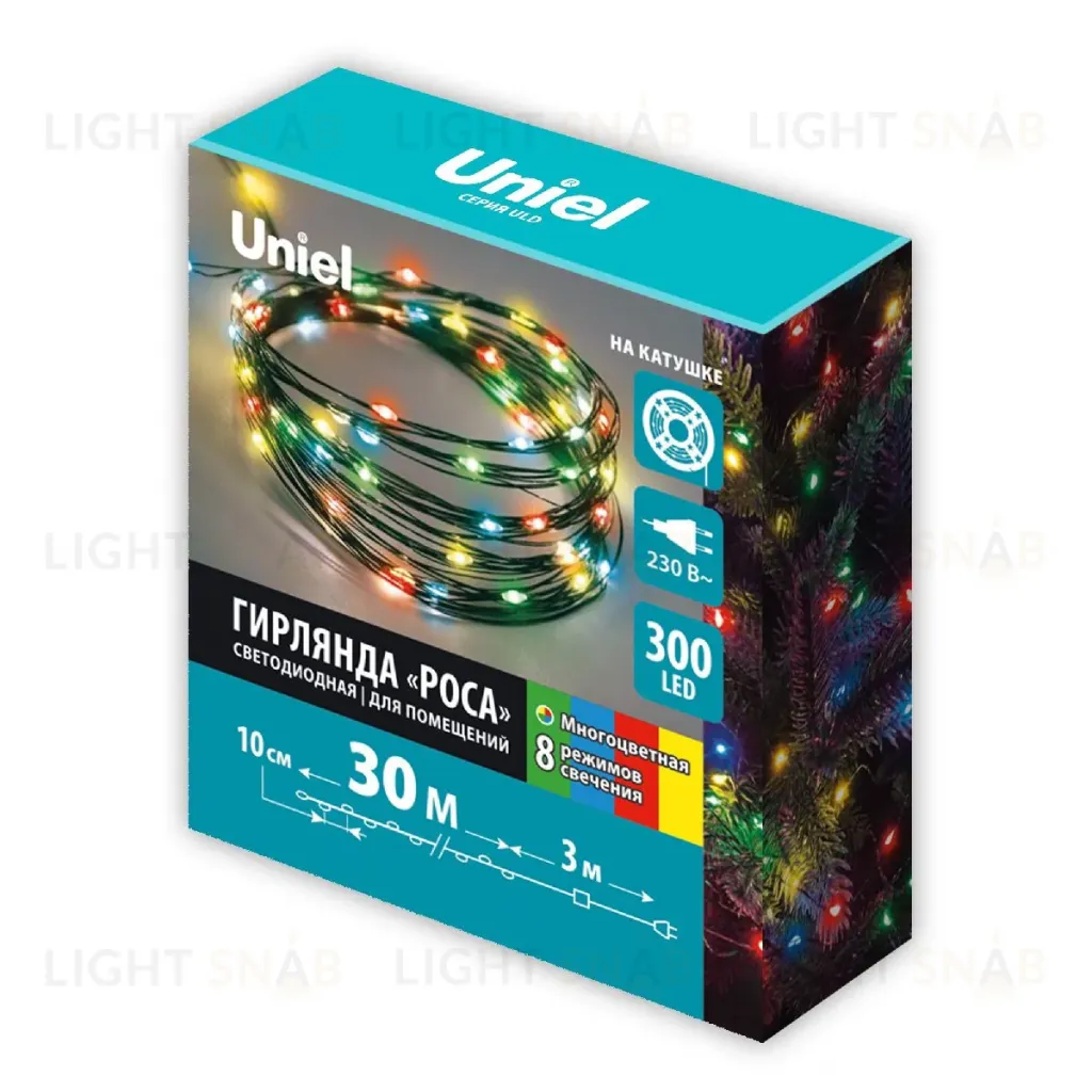 Гирлянда Роса Uniel ULD-S3000-300/DGA MULTI IP20 DEW UL-00012084 ULD-S3000-300/DGA MULTI IP20 DEW