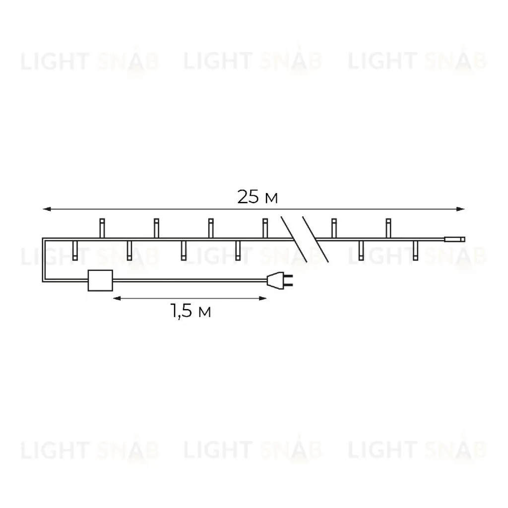 Гирлянда Нить Uniel ULD-S2500-225/STК WHITE IP20 UL-00012076 ULD-S2500-225/STК WHITE IP20