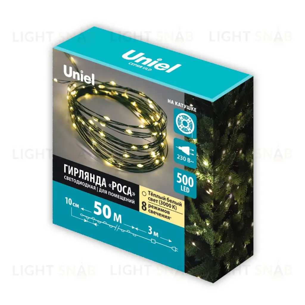 Гирлянда Роса Uniel ULD-S5000-500/DGA WARM WHITE IP20 DEW UL-00012086 ULD-S5000-500/DGA WARM WHITE IP20 DEW