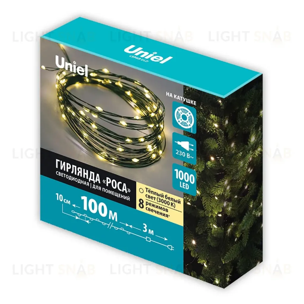 Гирлянда Роса Uniel ULD-S10000-1000/DGA WARM WHITE IP20 DEW UL-00012089 ULD-S10000-1000/DGA WARM WHITE IP20 DEW