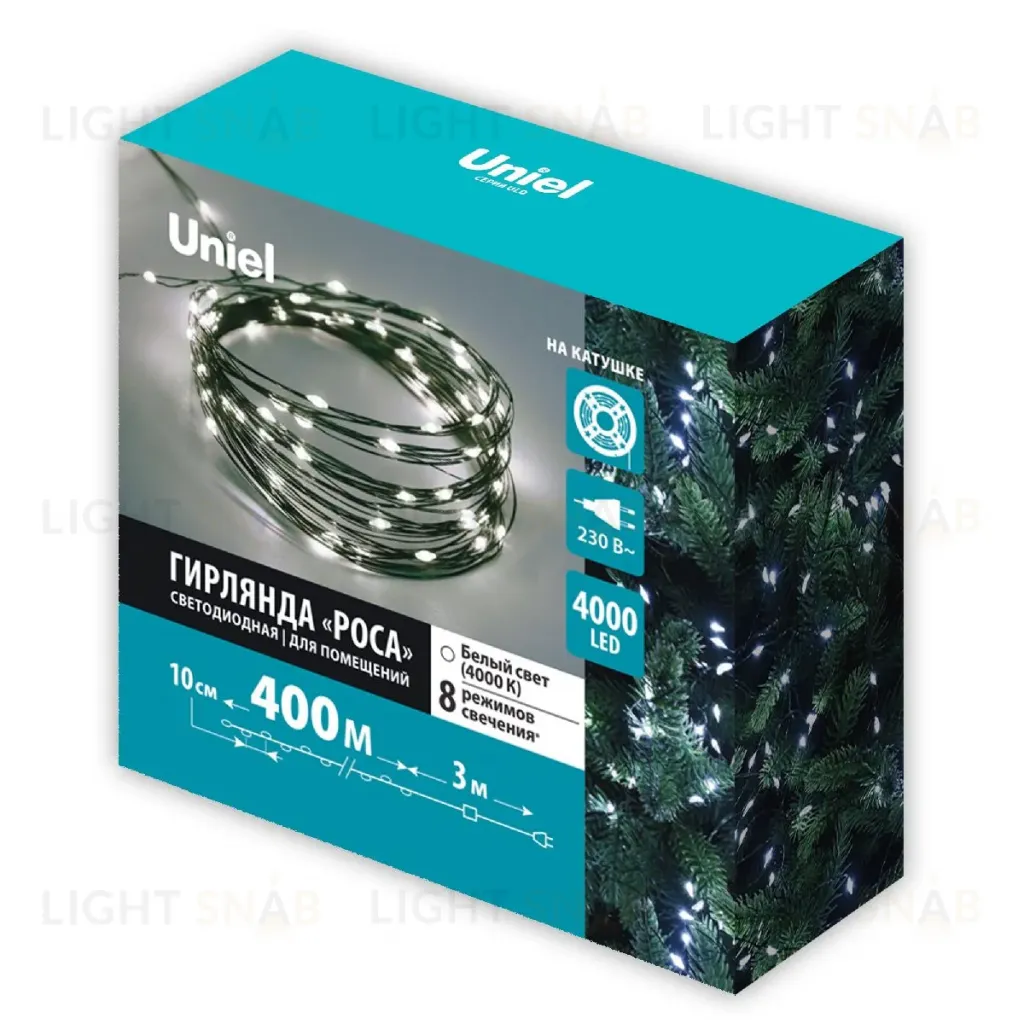 Гирлянда Роса Uniel ULD-S40000-4000/DGA WHITE IP20 DEW UL-00012093 ULD-S40000-4000/DGA WHITE IP20 DEW