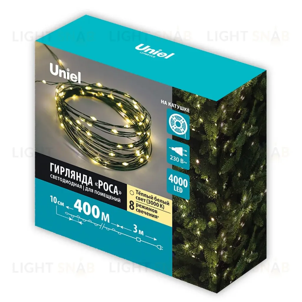 Гирлянда Роса Uniel ULD-S40000-4000/DGA WARM WHITE IP20 DEW UL-00012094 ULD-S40000-4000/DGA WARM WHITE IP20 DEW