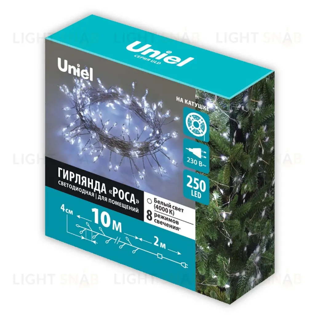 Гирлянда Роса Uniel ULD-S1000-250/DTA WHITE IP20 DEWDROP UL-00012123 ULD-S1000-250/DTA WHITE IP20 DEWDROP