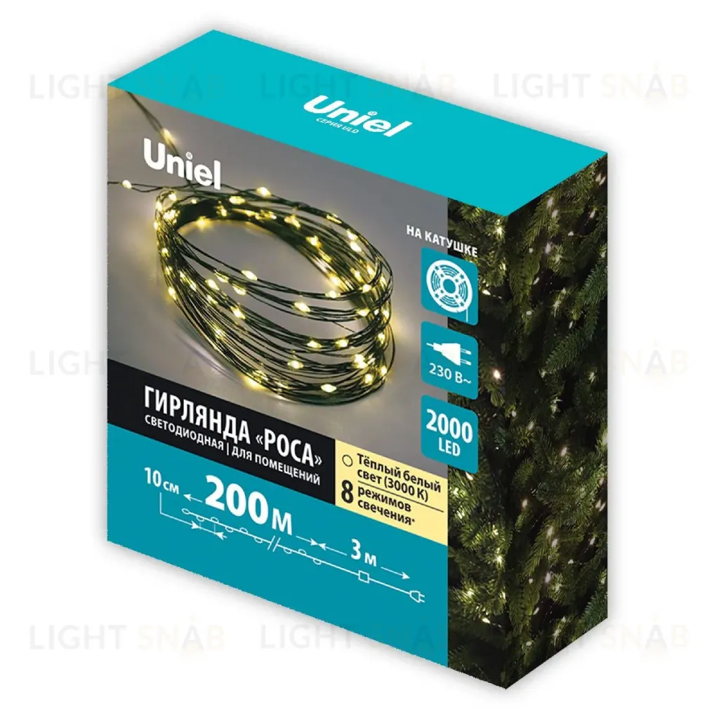 Гирлянда Роса Uniel ULD-S20000-2000/DGA WARM WHITE IP20 DEW UL-00012092 ULD-S20000-2000/DGA WARM WHITE IP20 DEW
