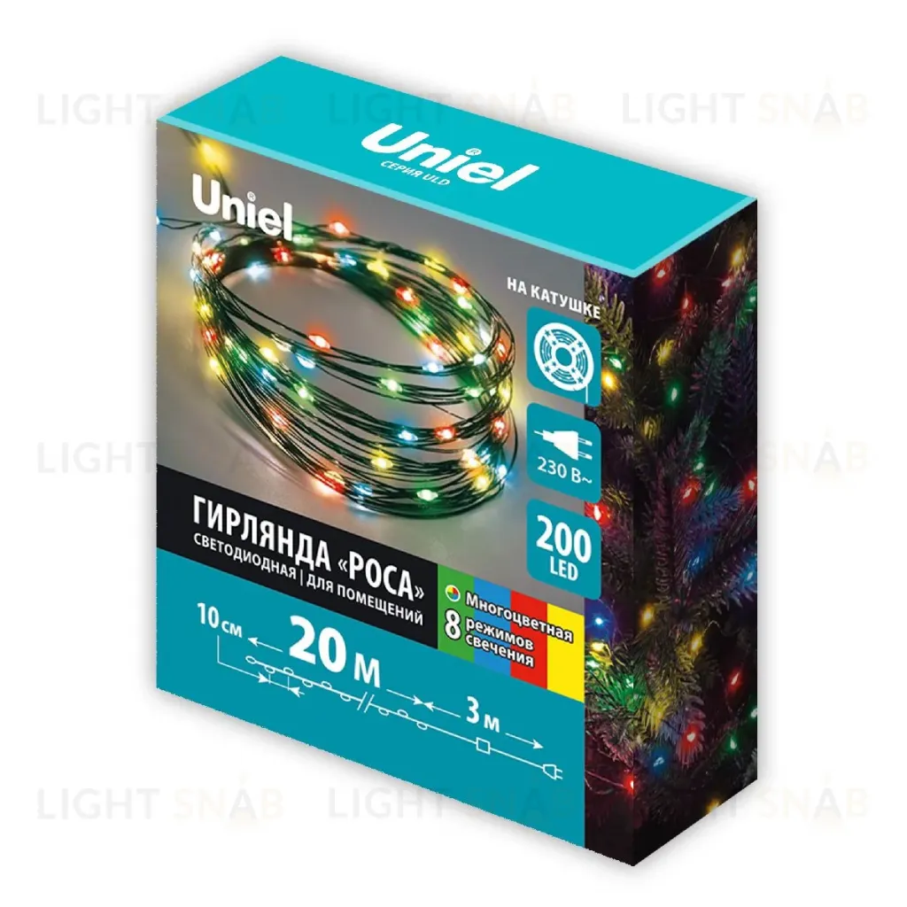 Гирлянда Роса Uniel ULD-S2000-200/DGA MULTI IP20 DEW UL-00012080 ULD-S2000-200/DGA MULTI IP20 DEW