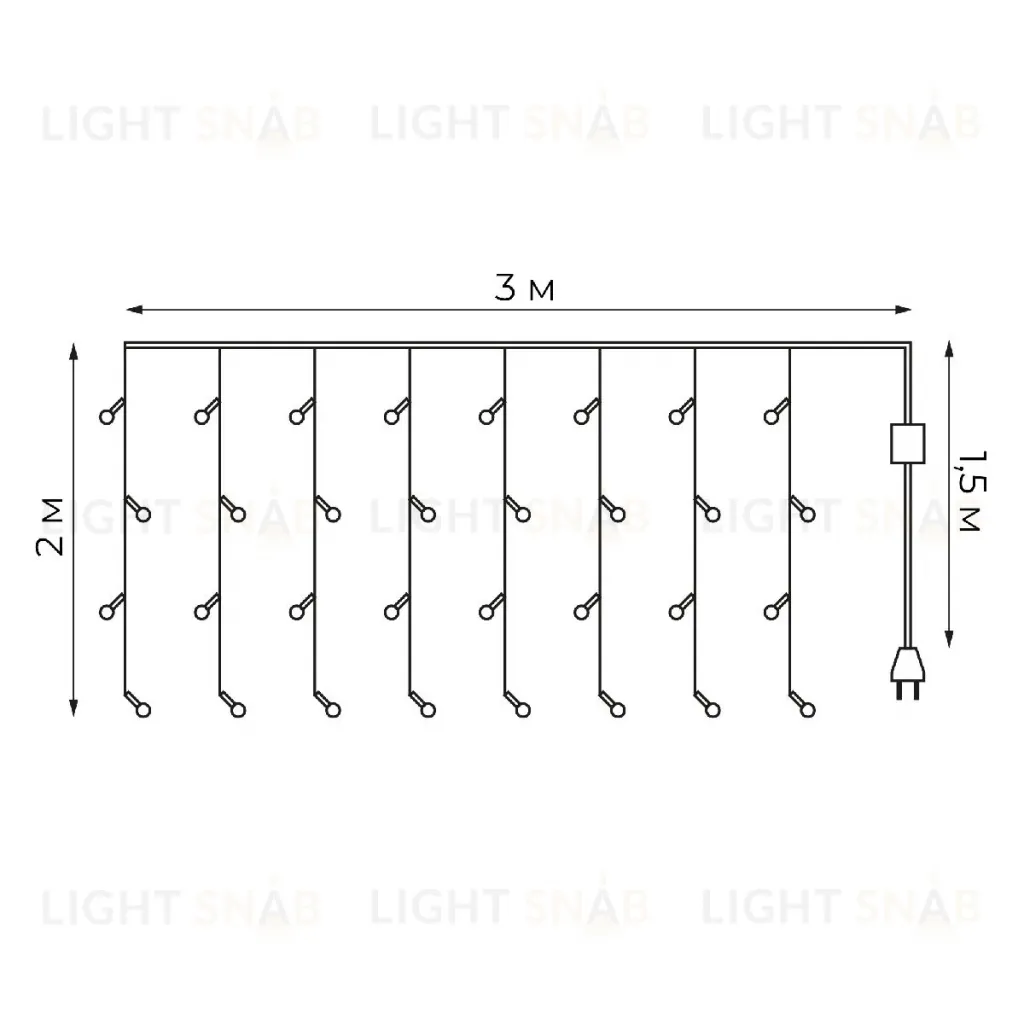 Гирлянда Занавес Uniel ULD-C3020-160/DTA AMBER IP20 UL-00012095 ULD-C3020-160/DTA AMBER IP20