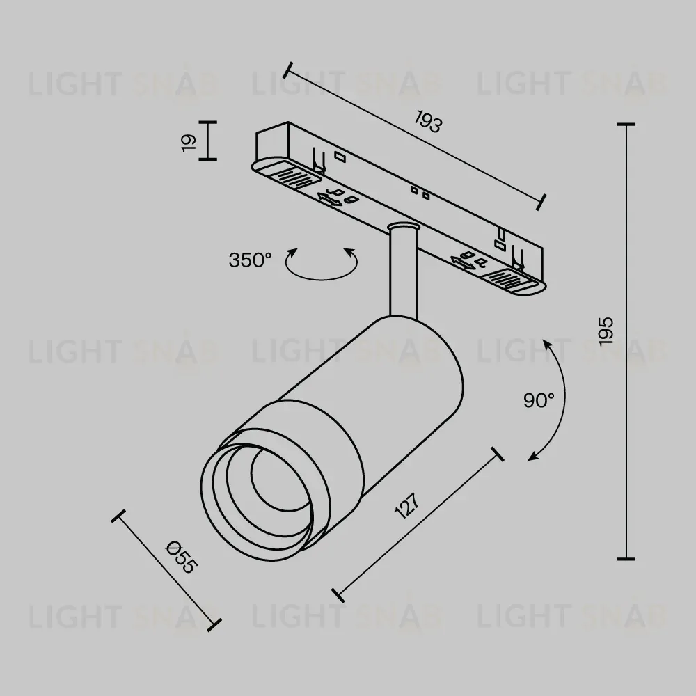 Трековый магнитный светильник Maytoni Focus Zoom TR211-1-12W2.7K-Z-B TR211-1-12W2.7K-Z-B
