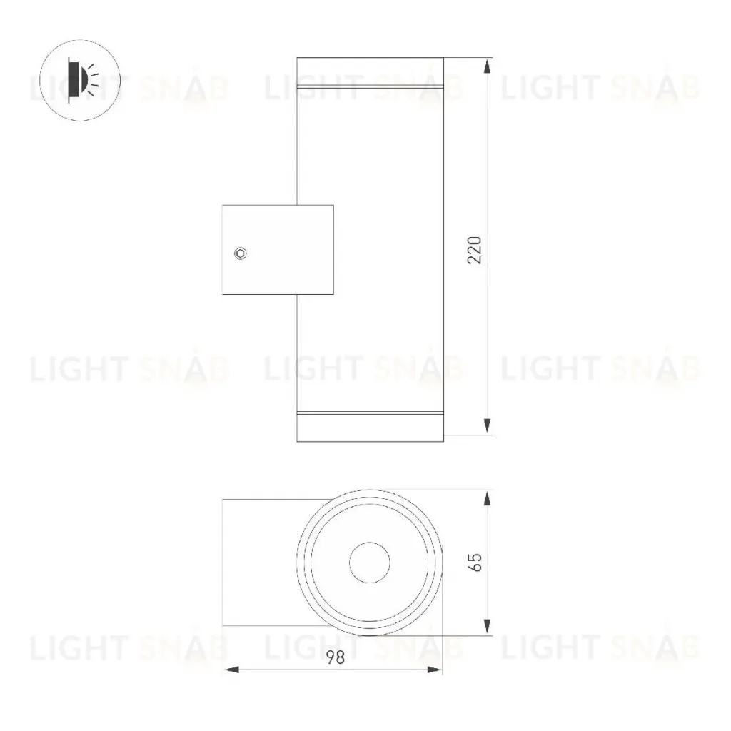 Уличный настенный светильник Arlight LGD-RAY-WALL-TWIN-R65-2x12W Warm3000 044231 044231