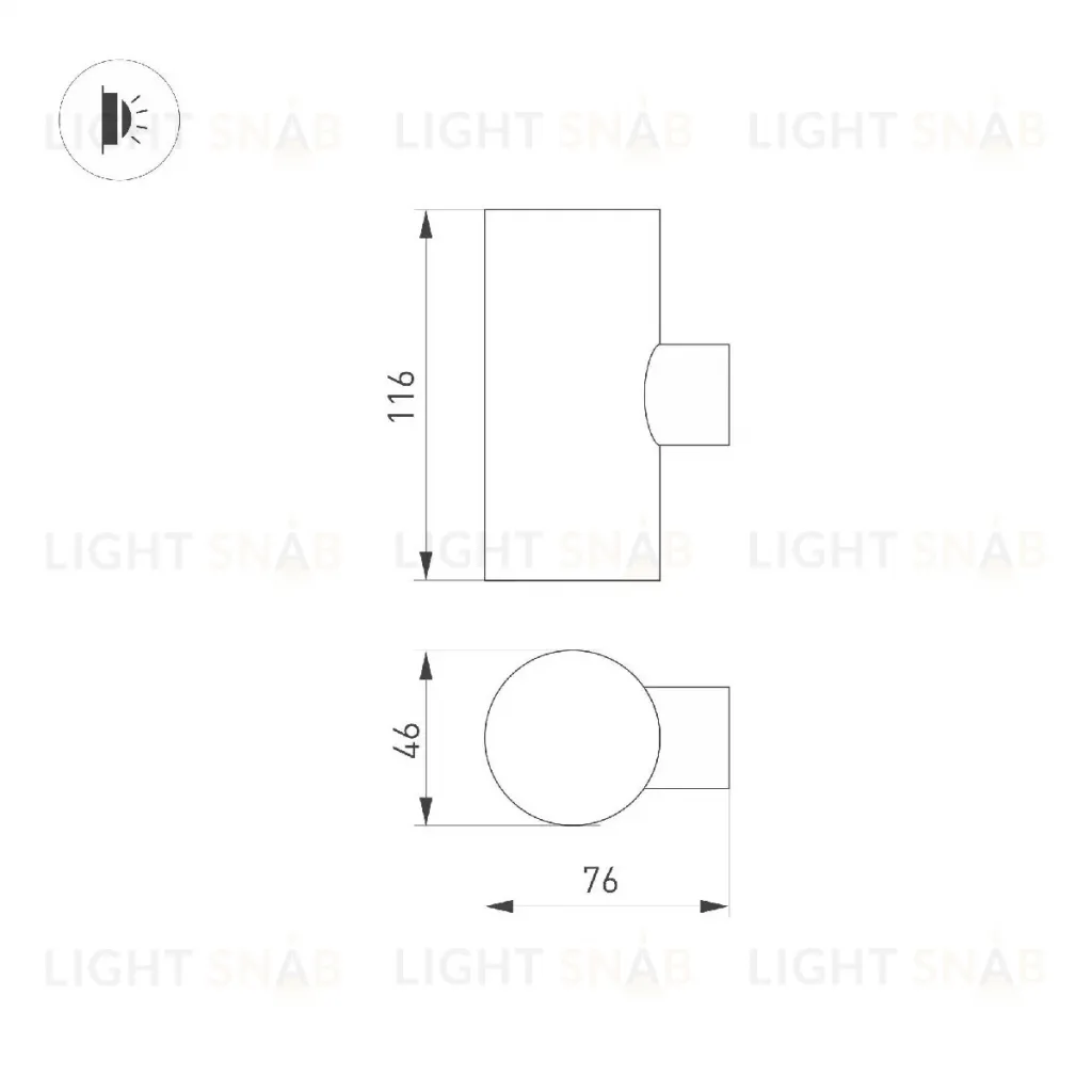 Уличный настенный светильник Arlight LGD-RAY-WALL-TWIN-R46-2x3W Warm3000 033306(1) 033306(1)