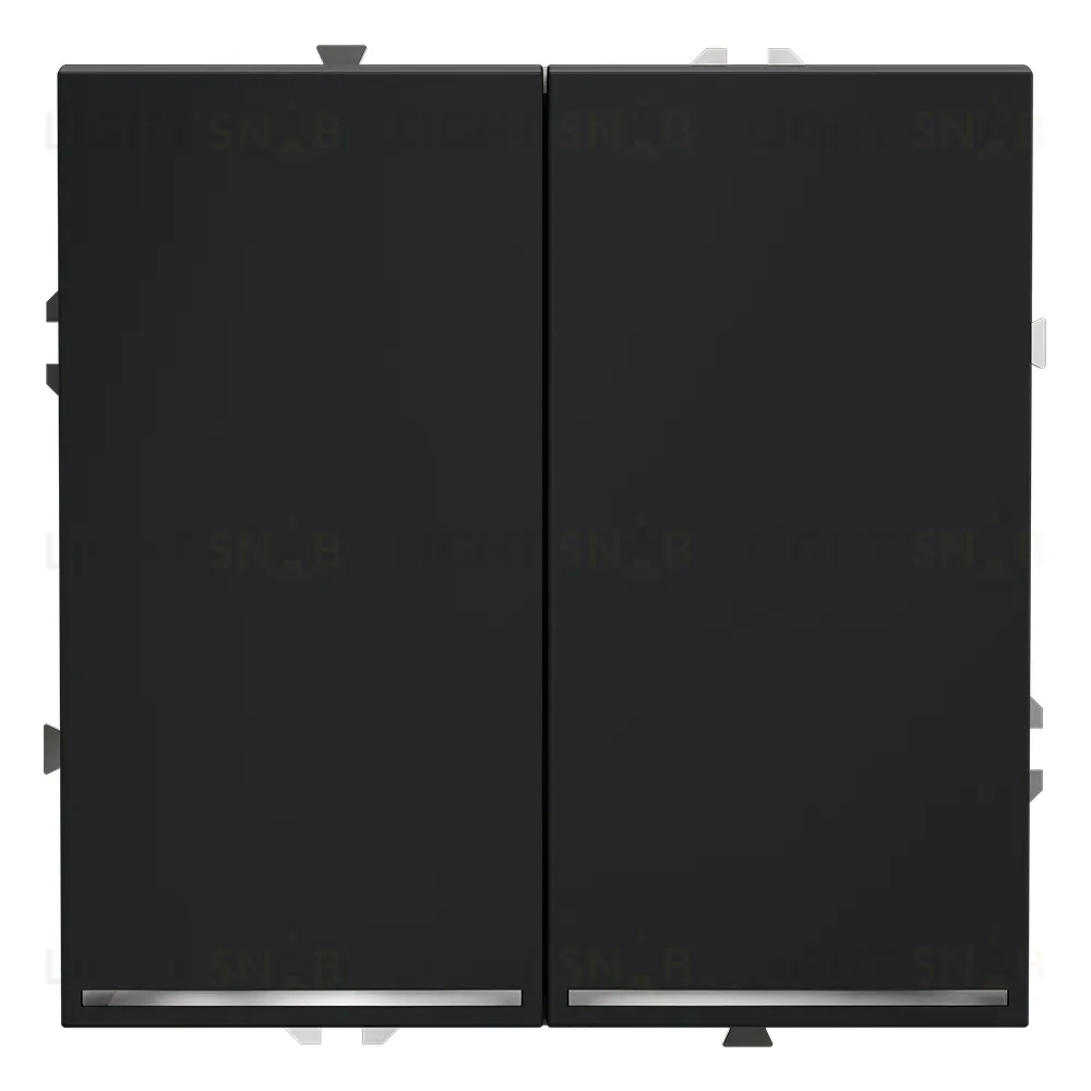 Проходной переключатель двухклавишный с подсветкой Voltum S70 VLS020407 (графит) VLS020407