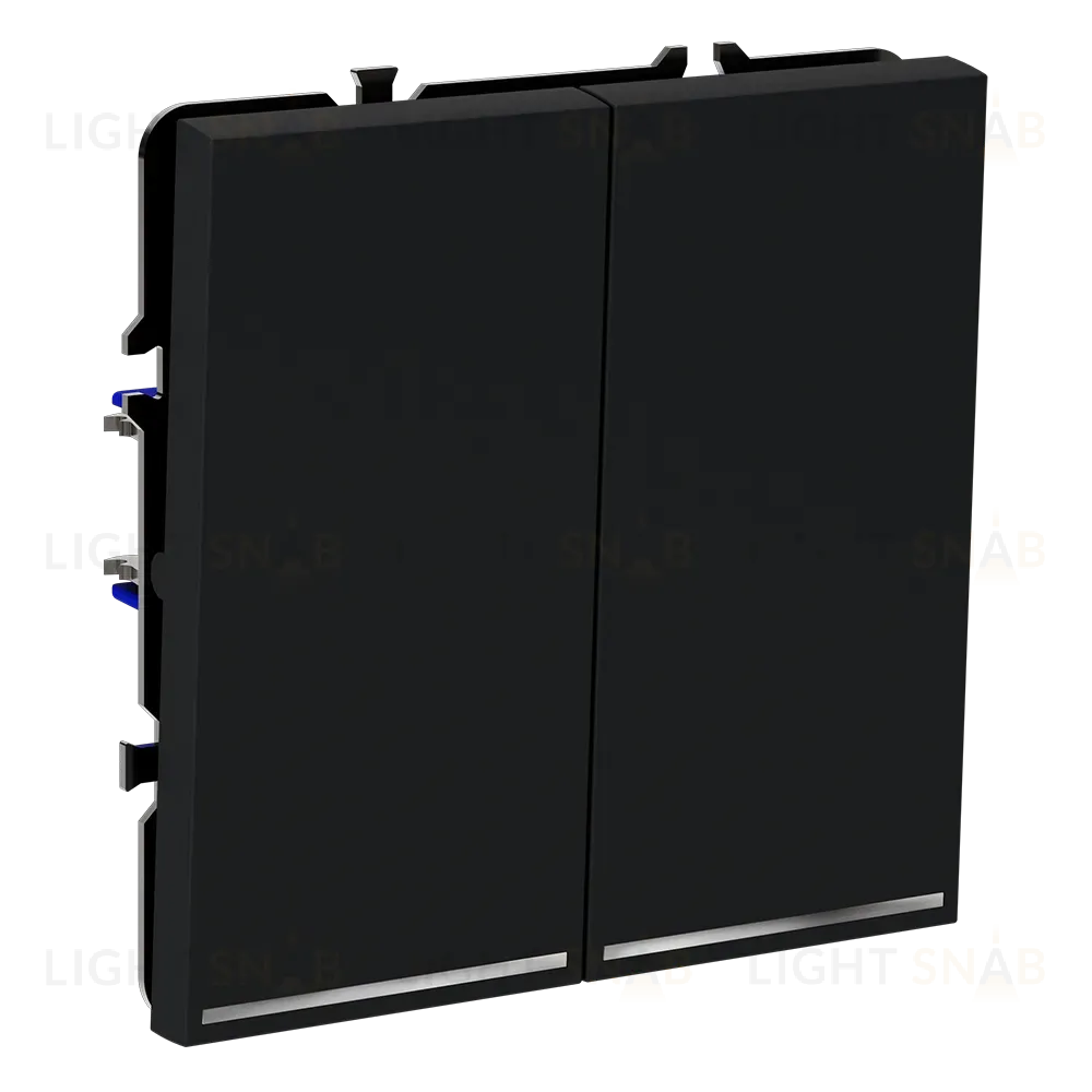 Проходной переключатель двухклавишный с подсветкой Voltum S70 VLS020407 (графит) VLS020407