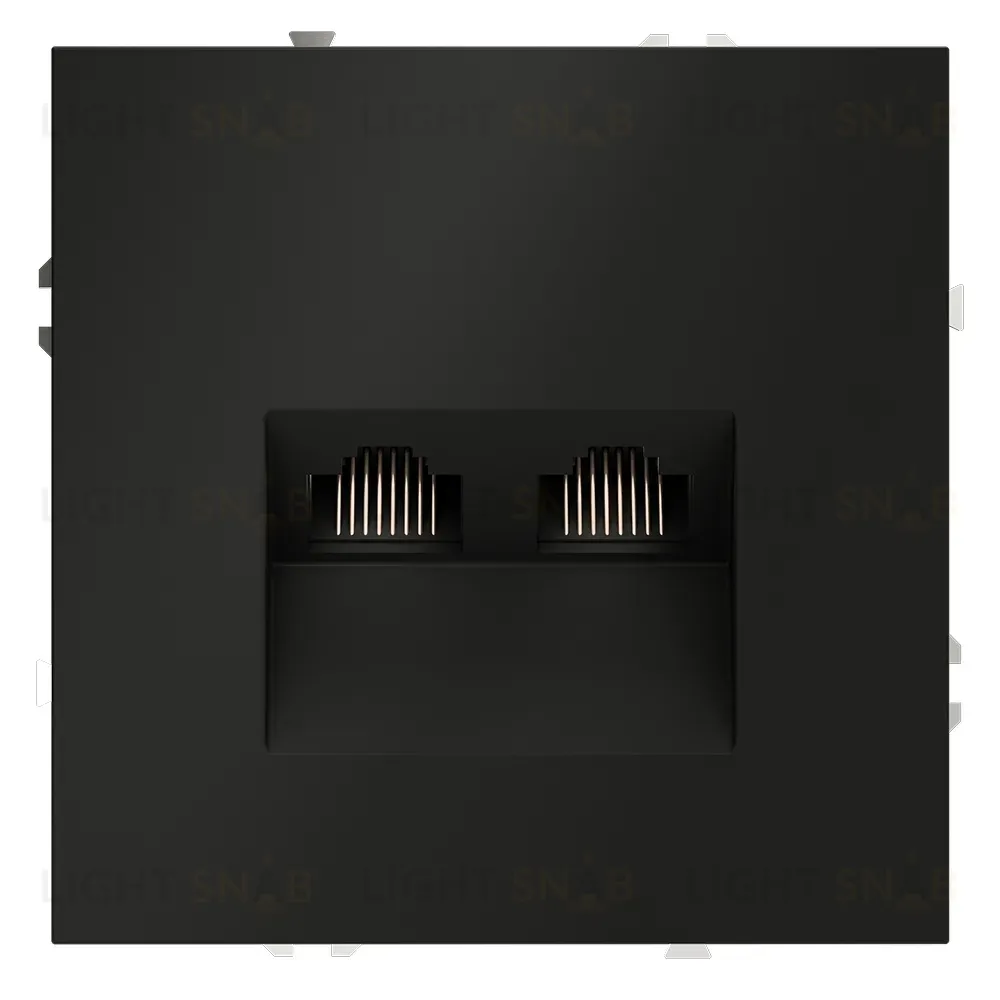 Розетка компьютерная двойная Voltum S70 VLS060208 (черный матовый) VLS060208