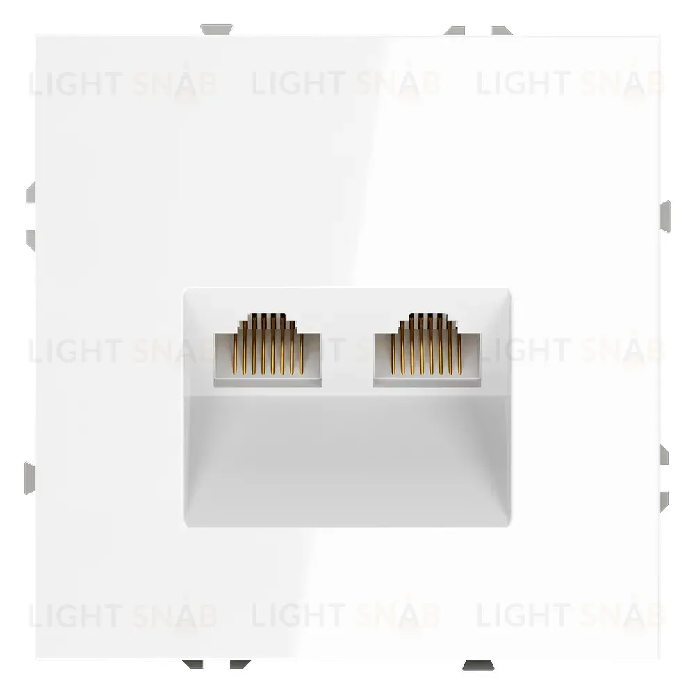 Розетка компьютерная двойная Voltum S70 VLS060201 (белый глянцевый) VLS060201