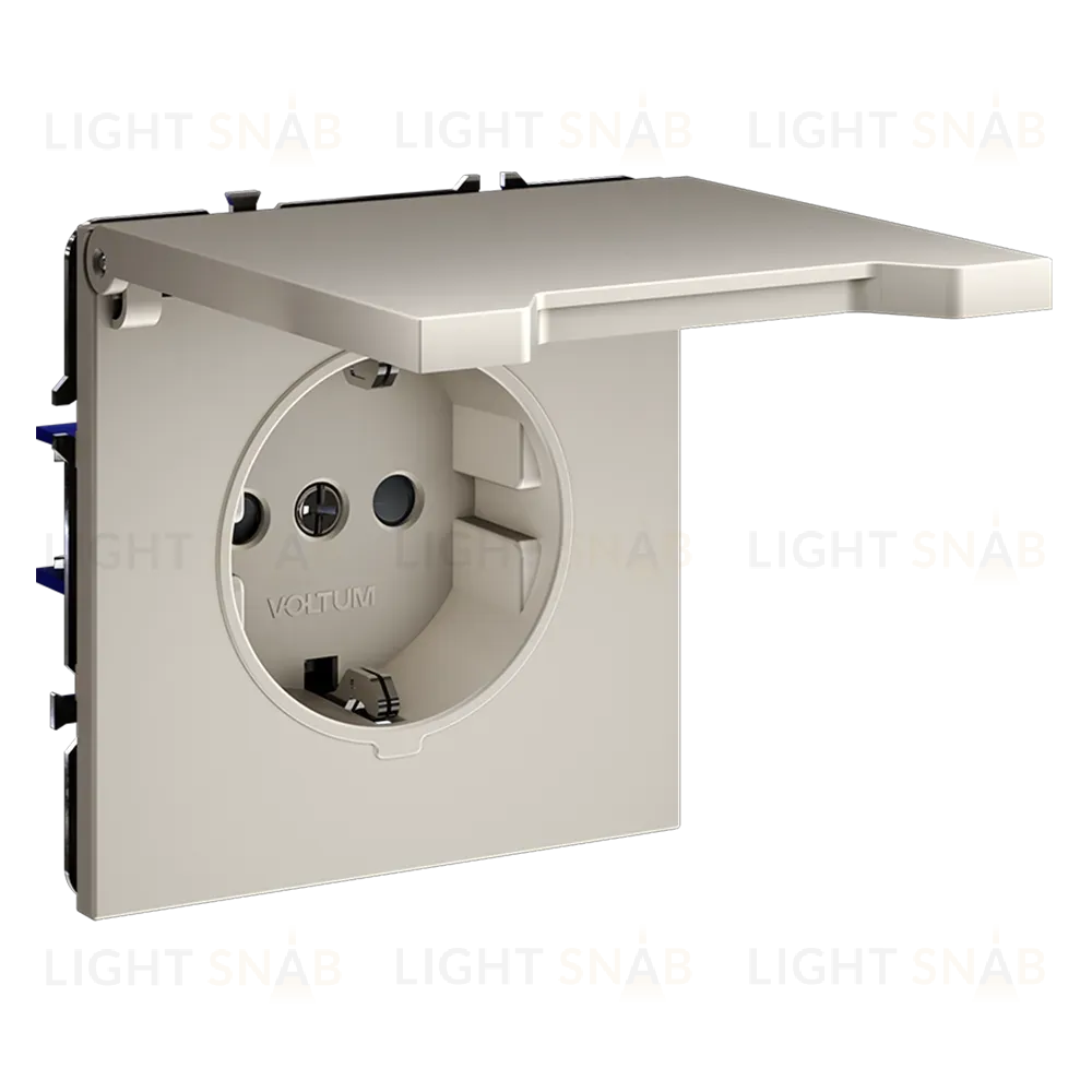 Розетка с защитными шторками и крышкой Voltum S70 VLS040303 (кашемир) VLS040303