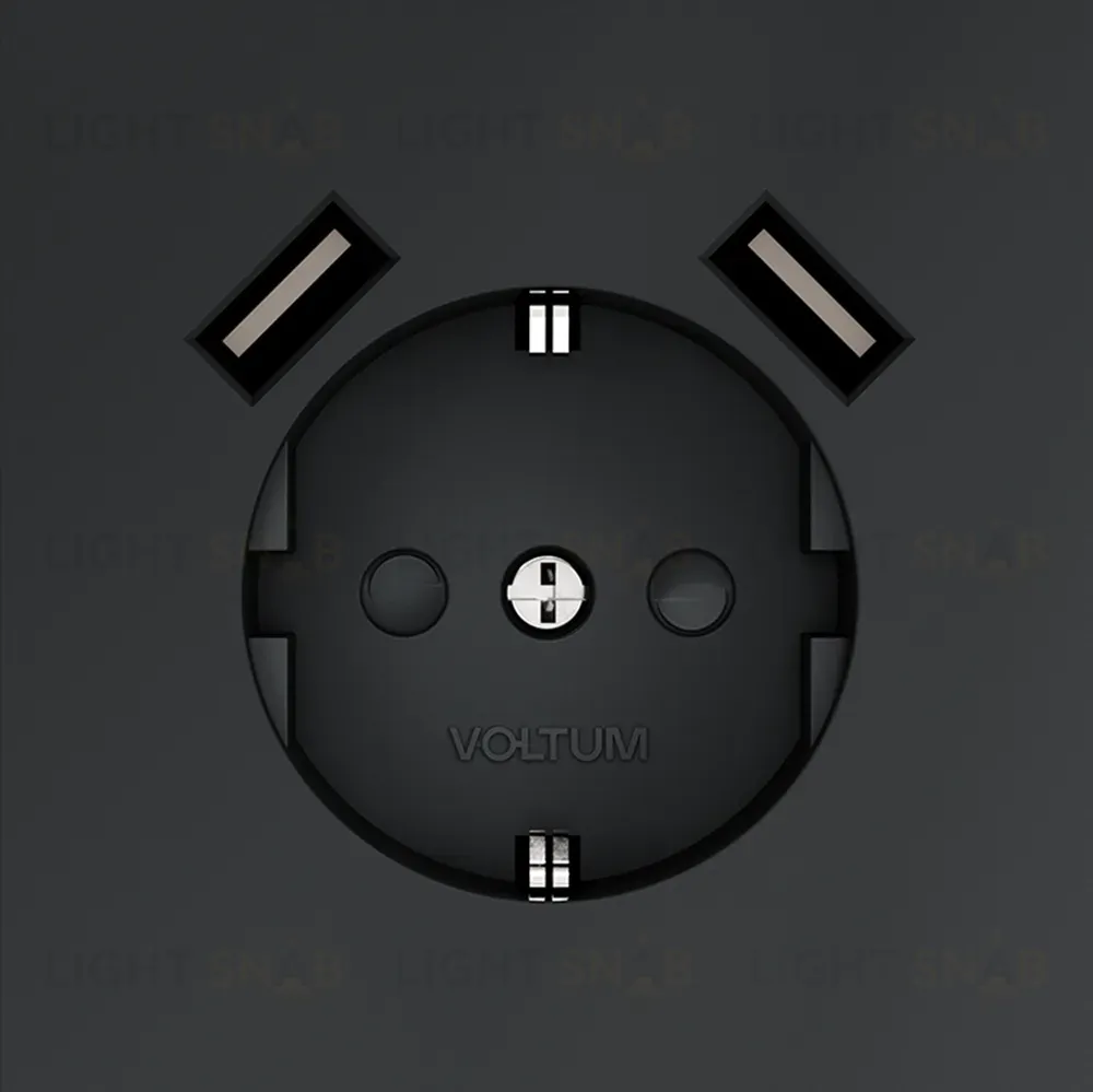 Розетка с USB, А+А Voltum S70 VLS040407 (графит) VLS040407
