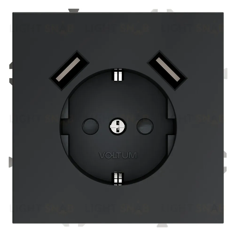 Розетка с USB, А+А Voltum S70 VLS040407 (графит) VLS040407