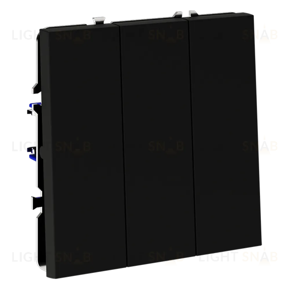 Выключатель трехклавишный Voltum S70 VLS030108 (черный матовый) VLS030108