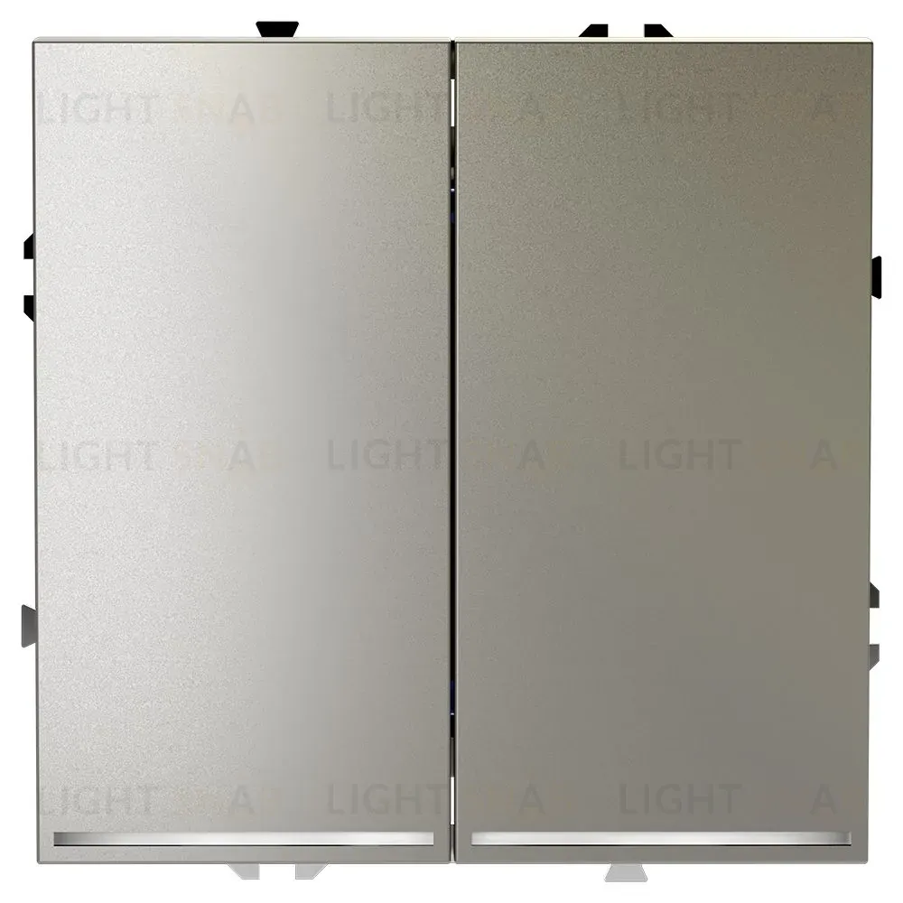 Проходной переключатель двухклавишный с подсветкой Voltum S70 VLS020404 (шелк) VLS020404