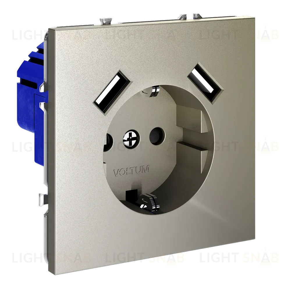Розетка с USB, А+А Voltum S70 VLS040404 (шелк) VLS040404