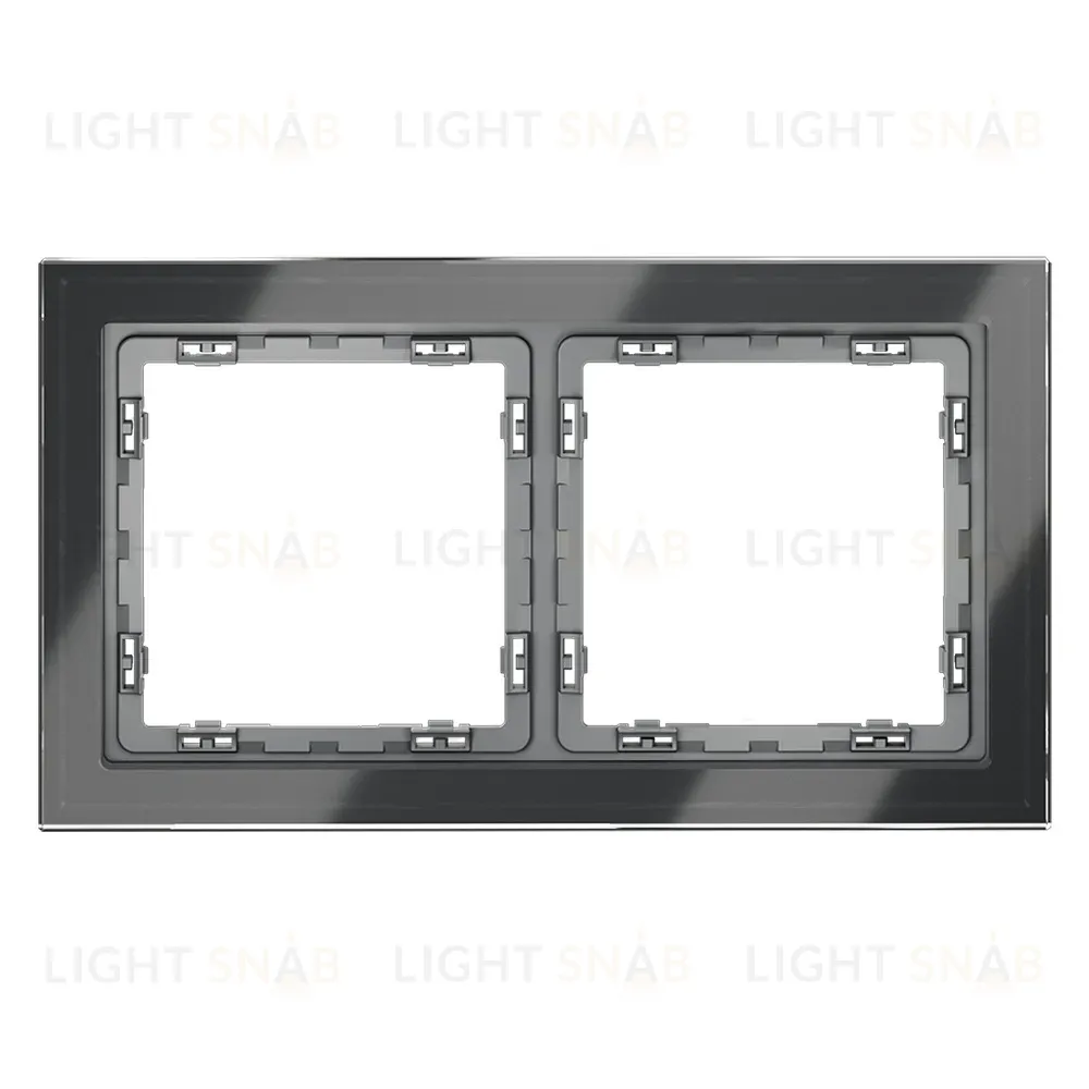 Рамка на 2 поста Voltum S70 VLS110207 (графит, стекло) VLS110207