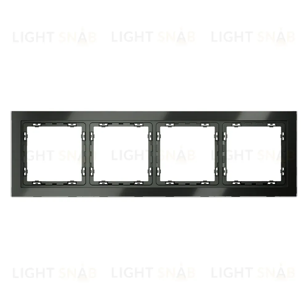 Рамка на 4 поста Voltum S70 VLS110406 (титан, стекло) VLS110406