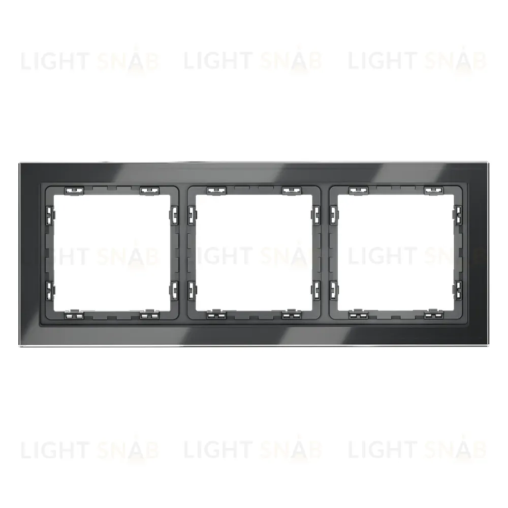 Рамка на 3 поста Voltum S70 VLS110307 (графит, стекло) VLS110307