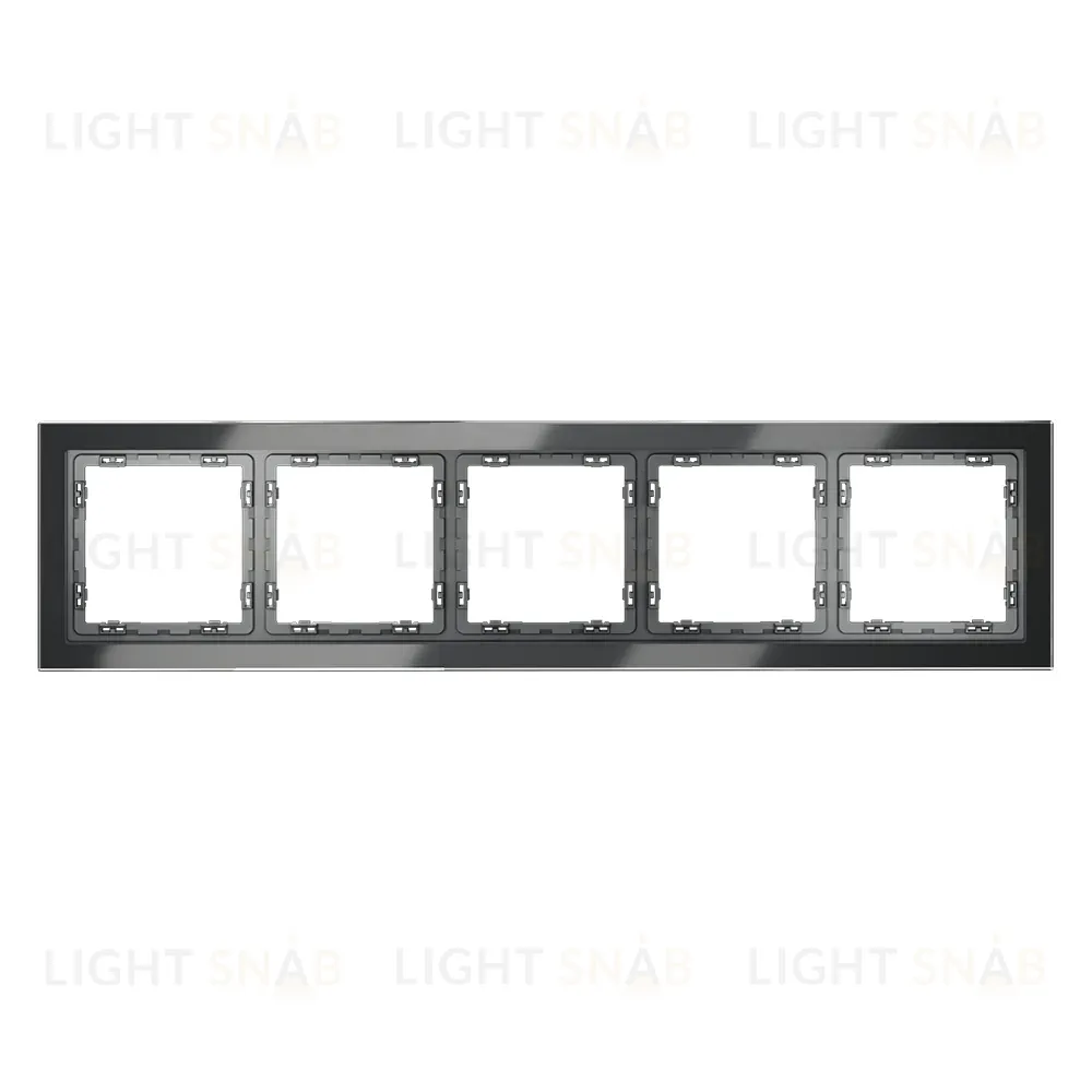 Рамка на 5 постов Voltum S70 VLS110507 (графит, стекло) VLS110507