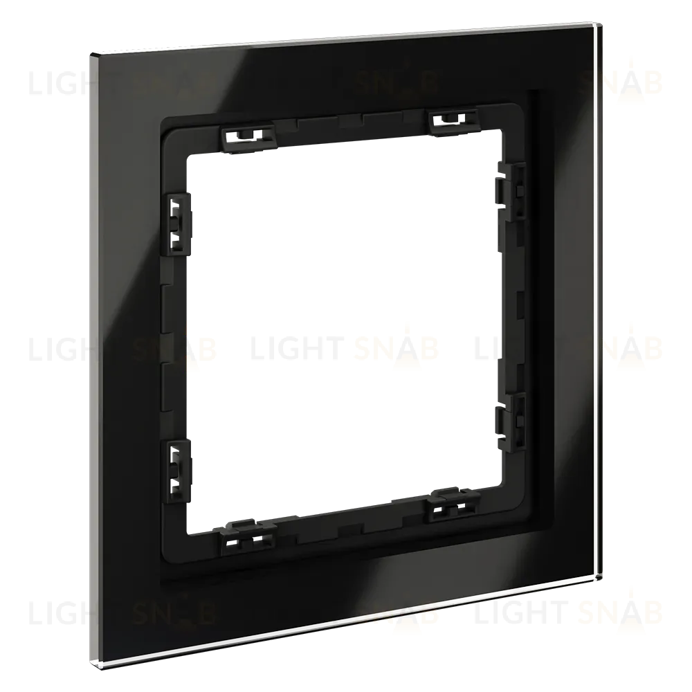 Рамка на 1 пост Voltum S70 VLS110108 (черный,стекло) VLS110108