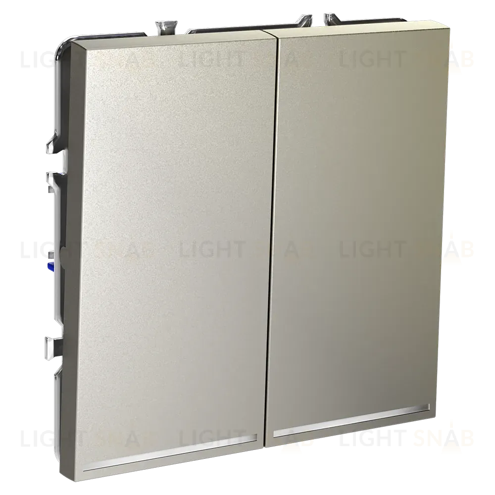 Выключатель двухклавишный с подсветкой Voltum S70 VLS020204 (шелк) VLS020204