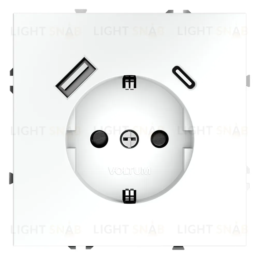 Розетка с USB, A+C Voltum S70 VLS040502 (белый матовый) VLS040502