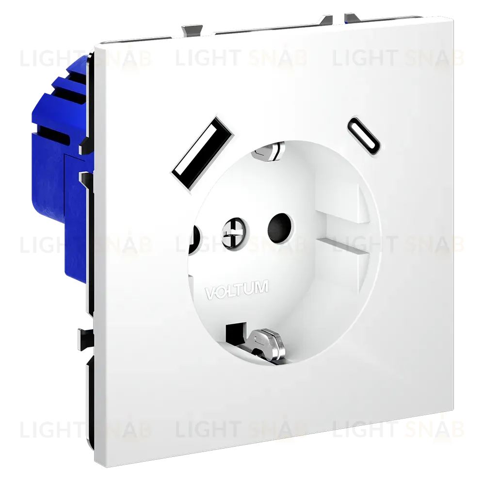 Розетка с USB, A+C Voltum S70 VLS040502 (белый матовый) VLS040502