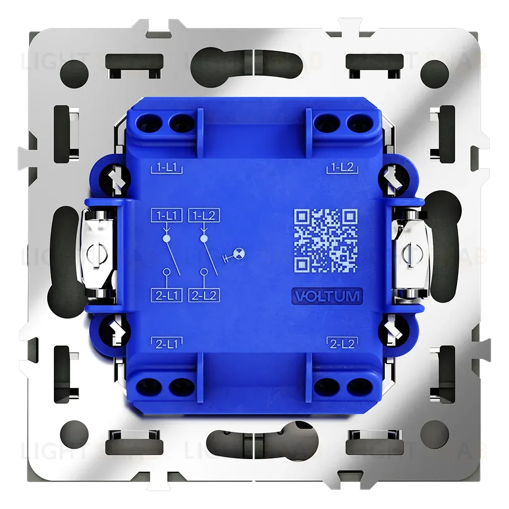 Выключатель двухклавишный с подсветкой Voltum S70 VLS020208 (черный матовый) VLS020208