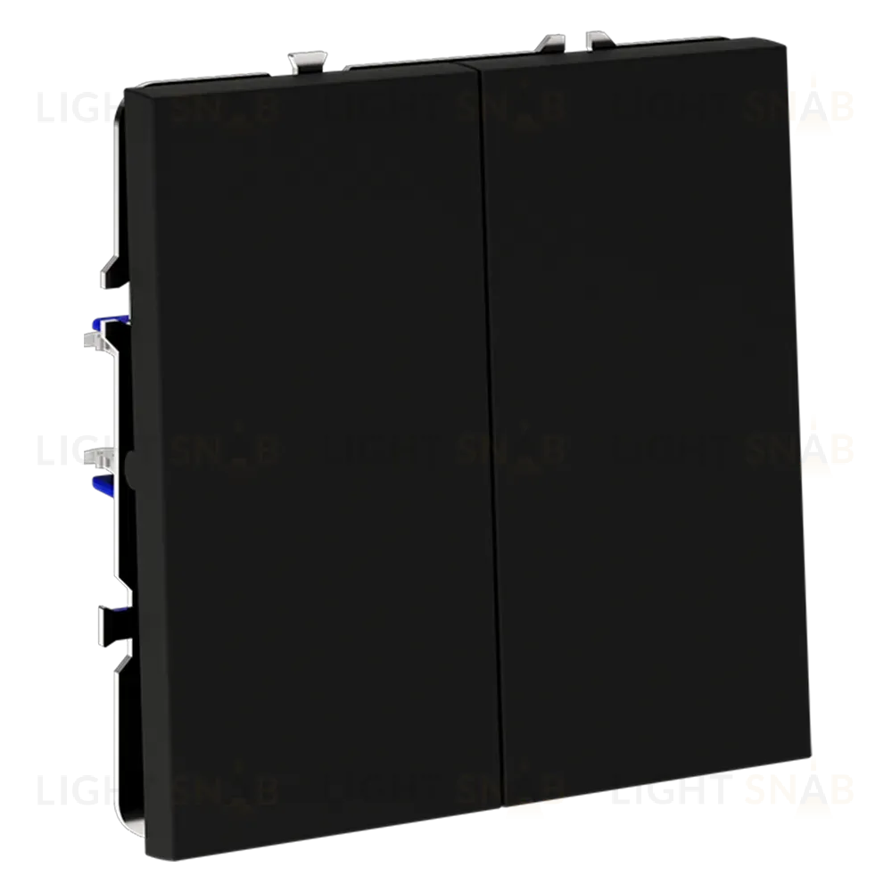Выключатель с самовозвратом двухклавишный Voltum S70 VLS020608 (черный матовый) VLS020608