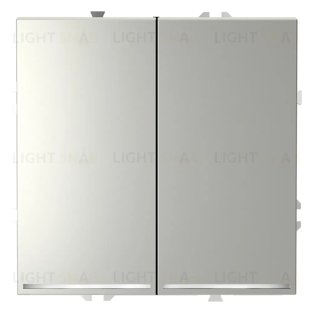 Выключатель двухклавишный с подсветкой Voltum S70 VLS020205 (сталь) VLS020205