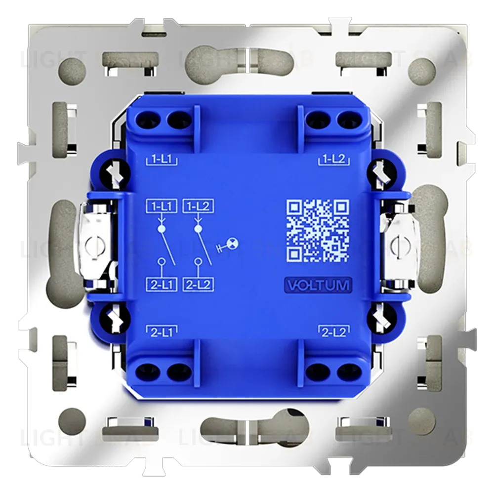 Выключатель двухклавишный с подсветкой Voltum S70 VLS020205 (сталь) VLS020205